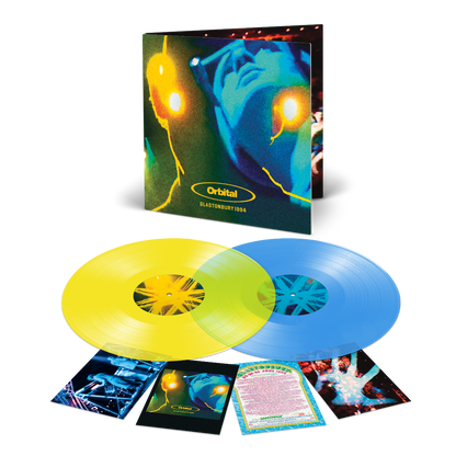 Orbital Glastonbury 1994 blue and yellow vinyl 2LP gatefold cover