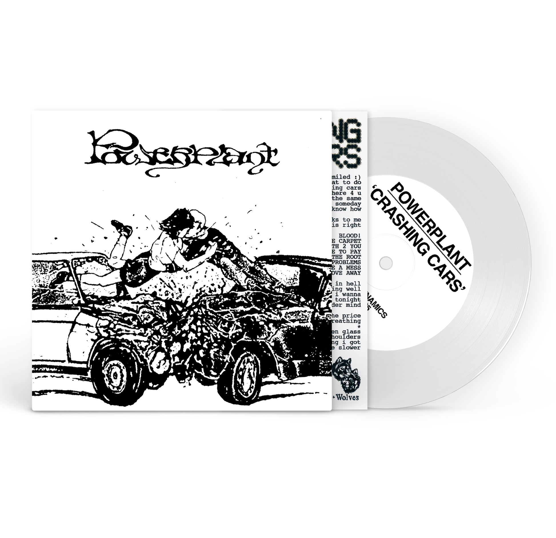 Powerplant - Crashing Cars white vinyl 7 inch