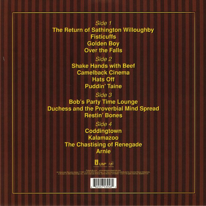 Primus - Brown Album double vinyl LP tracklist