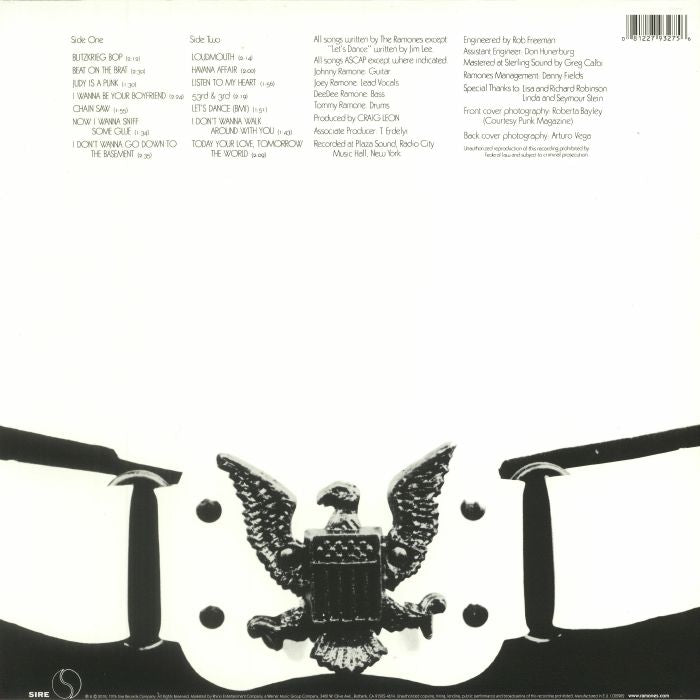 Ramones - Ramones vinyl LP reissue tracklist