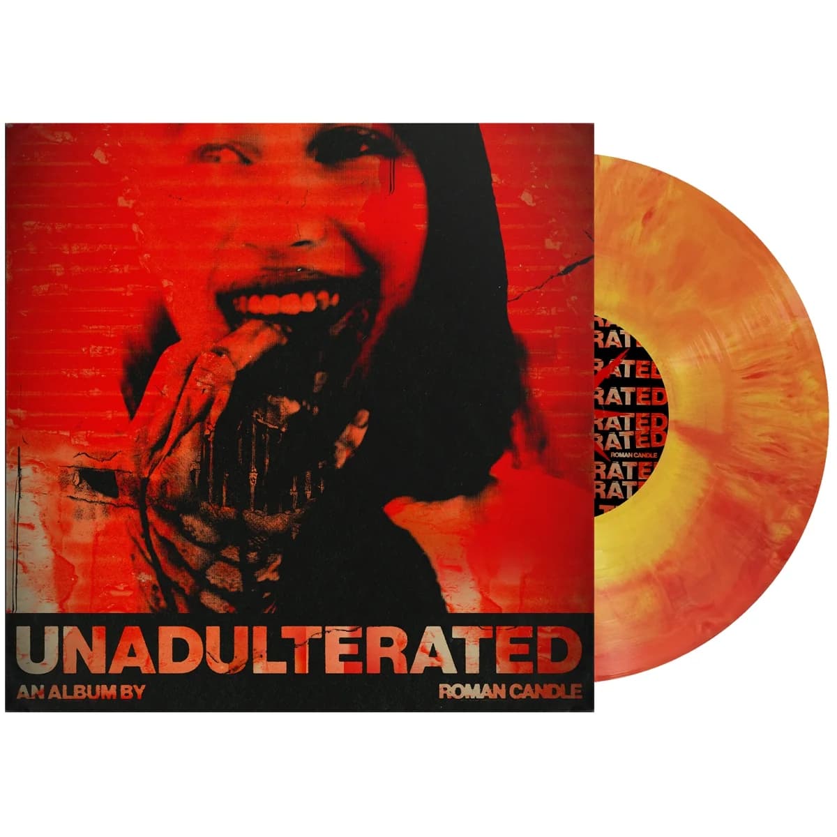 Roman Candle UNADULTERATED red and yellow galaxy vinyl LP