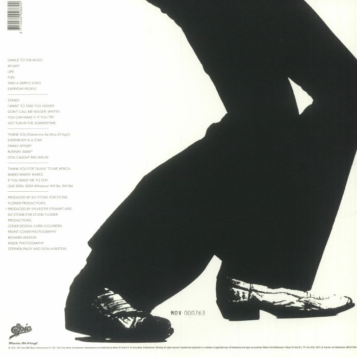 Sly and the Family Stone - Anthology double vinyl LP tracklist