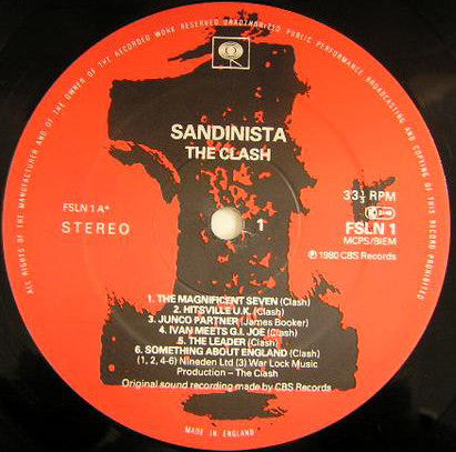 The Clash - Sandinista triple black vinyl album