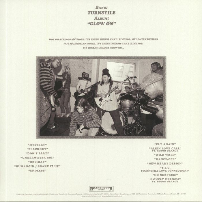 Turnstile - Glow On vinyl LP tracklist