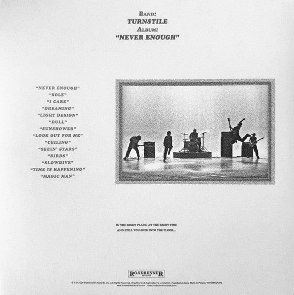 Turnstile - Never Enough vinyl LP tracklist