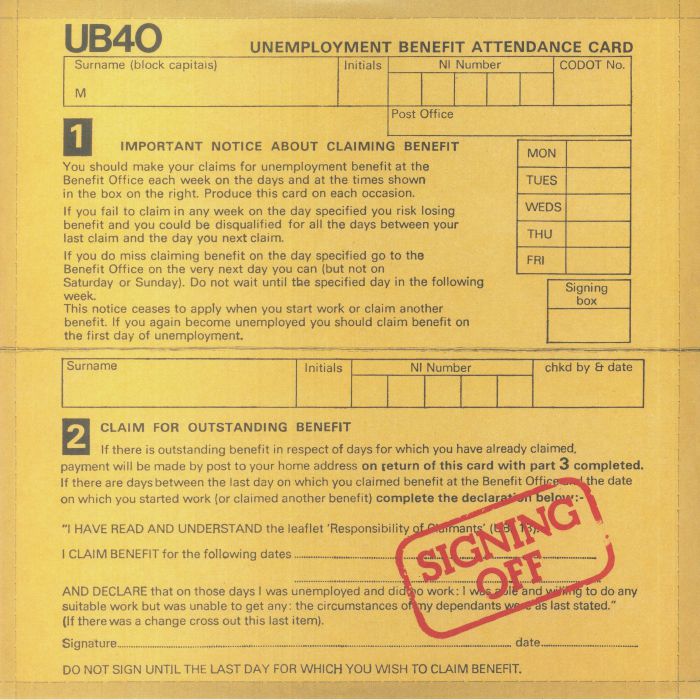 UB40 - Signing Off - Ltd Red Double vinyl LP