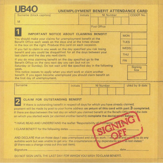 UB40 - Signing Off - Ltd Red Double vinyl LP