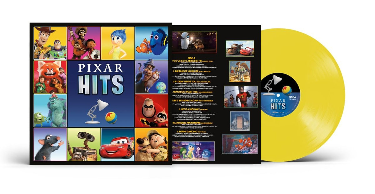 Various Artists Pixar Hits - yellow vinyl LP packshot expanded