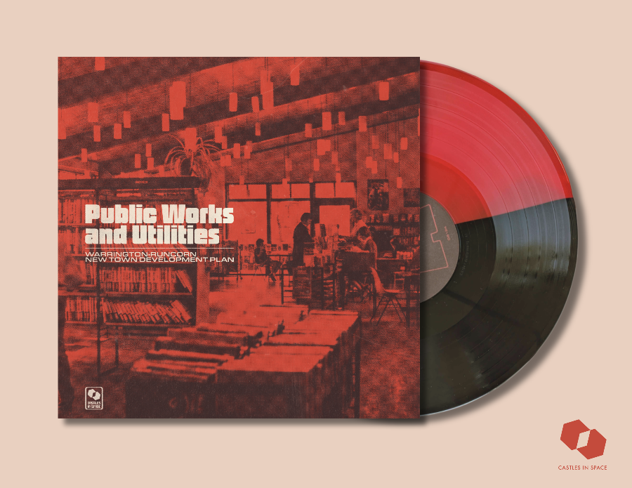 Warrington-Runcorn New Town Development Plan - Public Works and Utilities red and black split vinyl album
