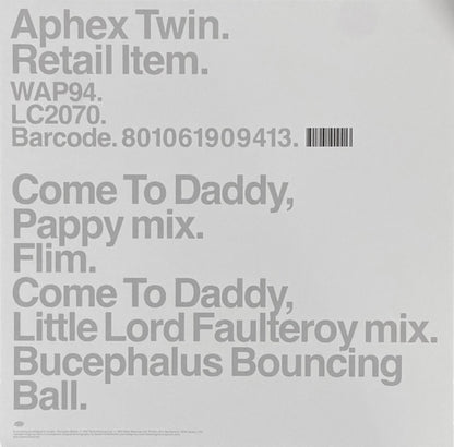 Aphex Twin - Come To Daddy vinyl tracklist