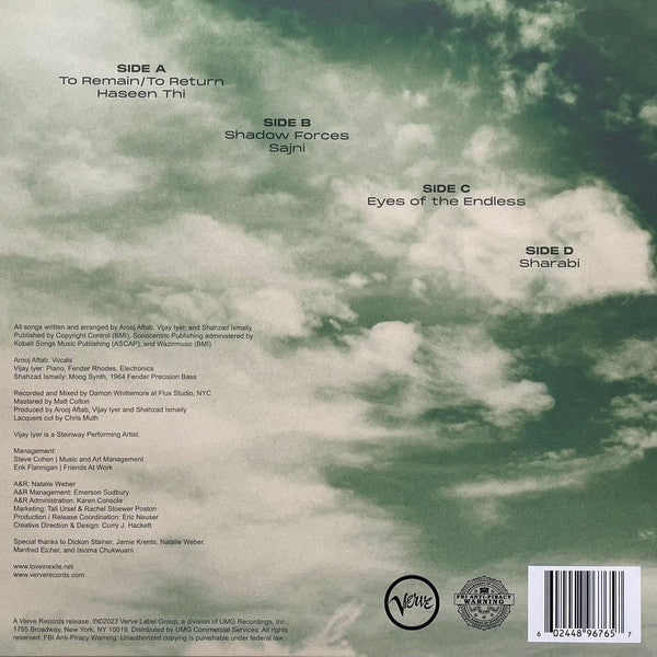 Arooj Aftab, Vijay Iyer and Shahzad Ismaily - Love in Exile vinyl album