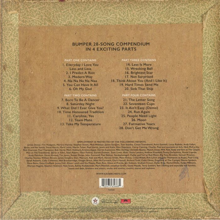Kaiser Chiefs Employment 20th anniversary album tracklist