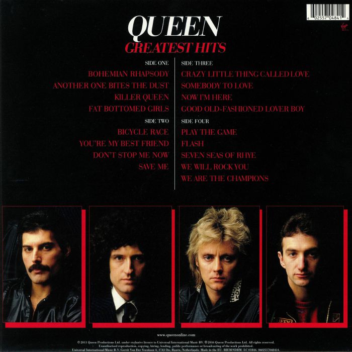 Queen - Greatest Hits double vinyl LP tracklist