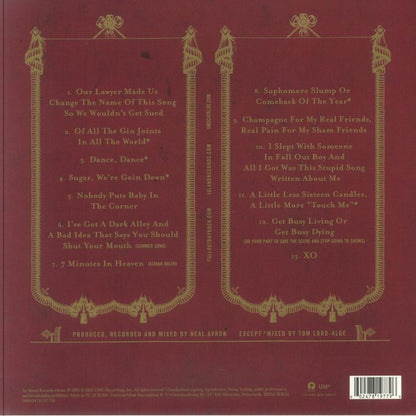 Fall Out Boy - from under the Cork Tree vinyl lp tracklist