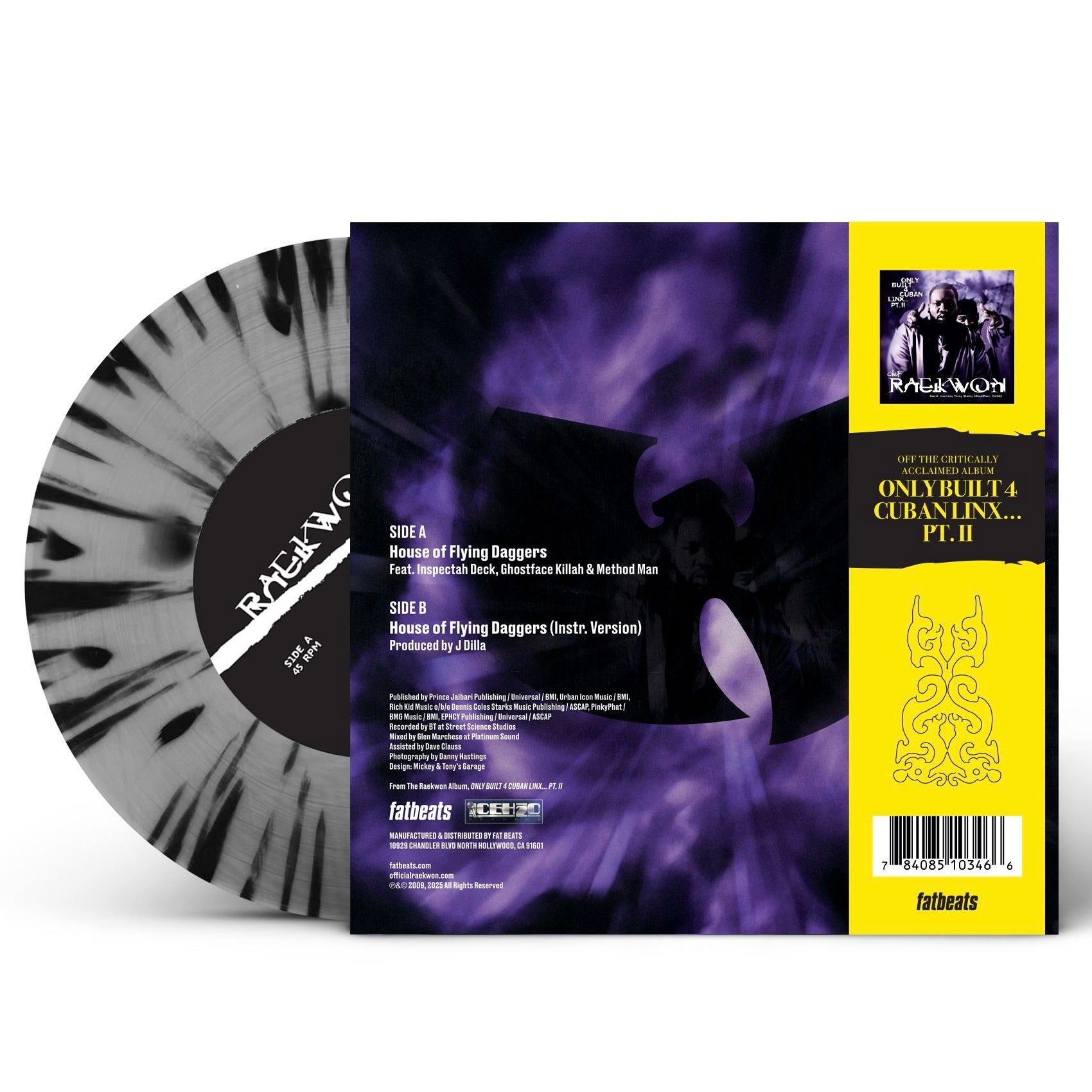 Raekwon house of Flying Daggers black and silver splatter 7 inch