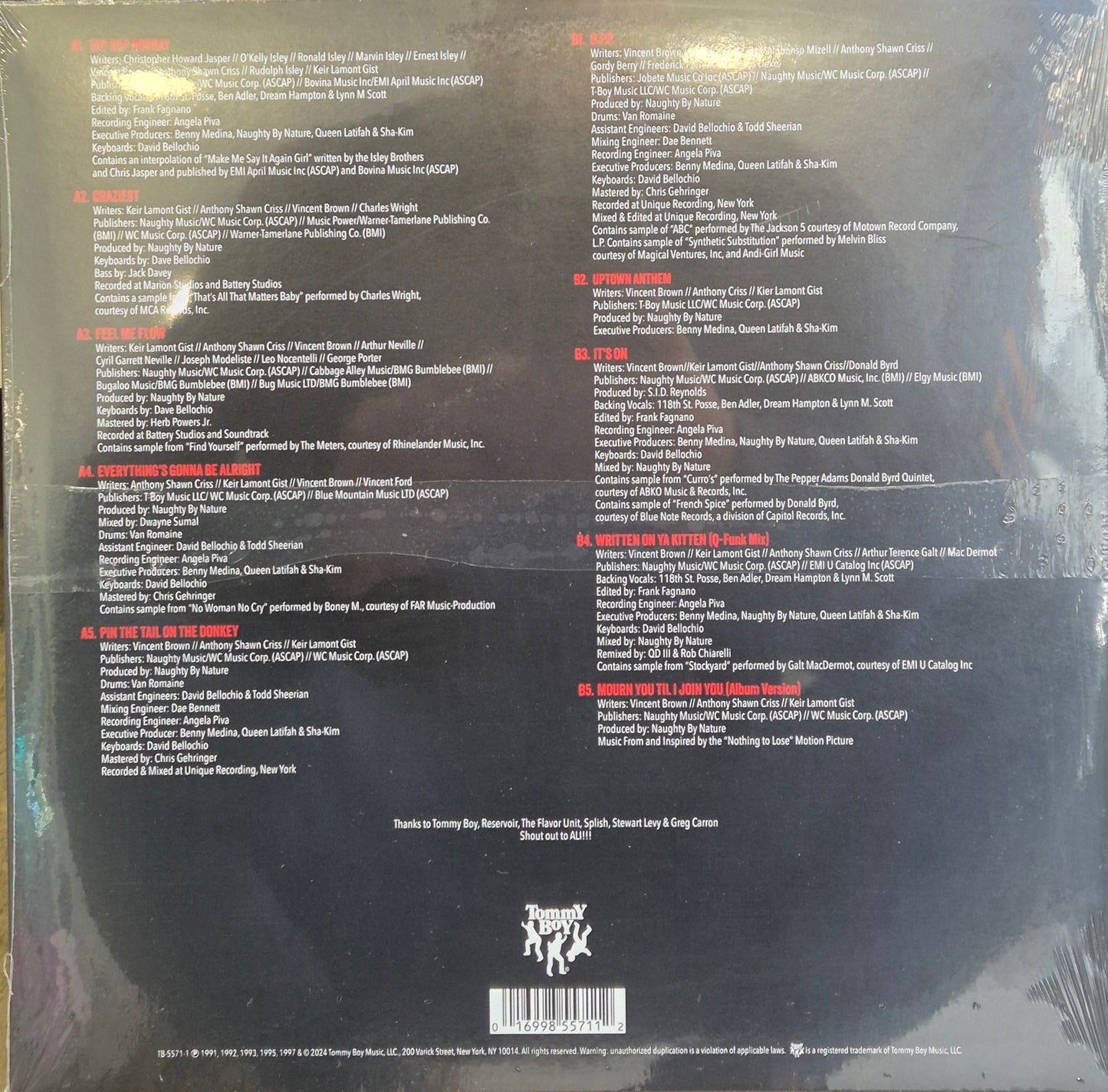 Naughty by Nature - The Naughtiest (Greatest Hits) Vinyl LP tracklist
